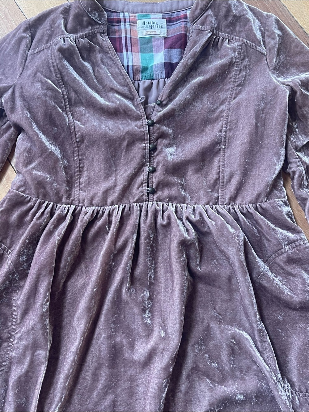 Anthropologie Holding Horses Velvet Shirt Dress Small - Picture 5 of 14